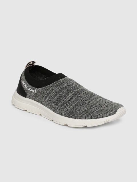 

Jack & Jones Men Grey Melange Slip-On Sneakers