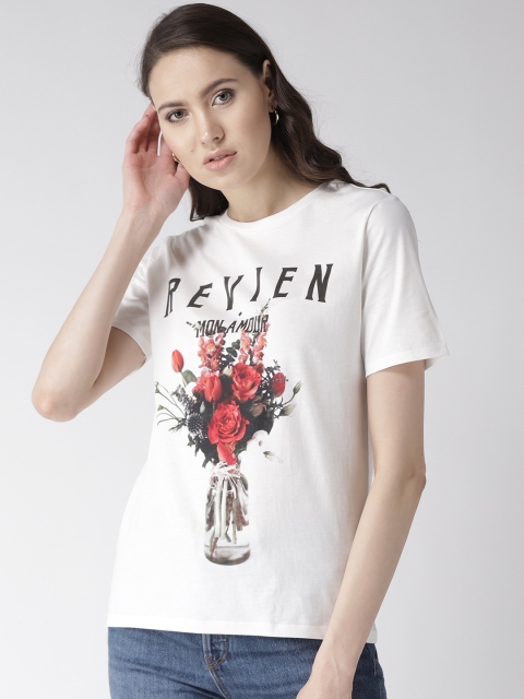 

Marks & Spencer Women White Printed Round Neck T-shirt, Off white