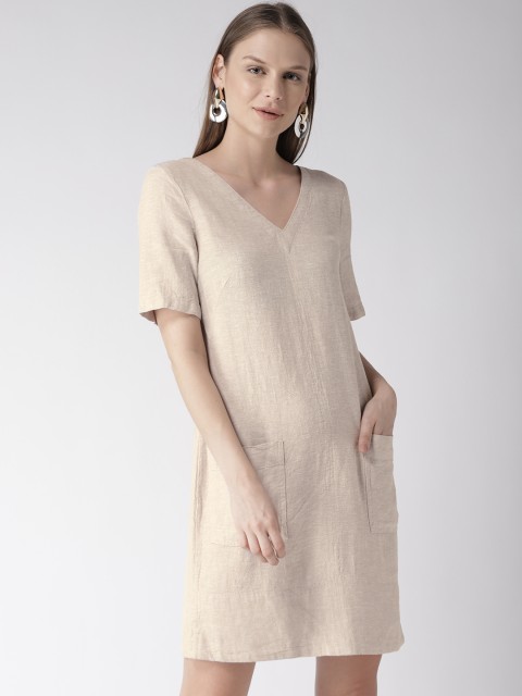 

Marks & Spencer Women Beige Solid A-Line Dress