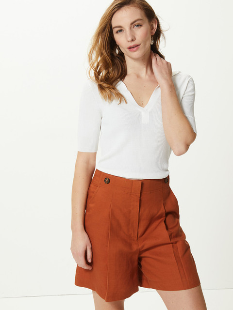 

Marks & Spencer Women White Solid Shirt Style Top