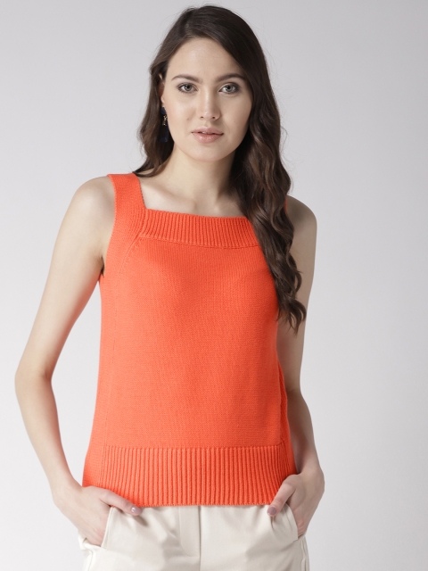 

Marks & Spencer Women Orange Solid Sweater Pure Cotton Top