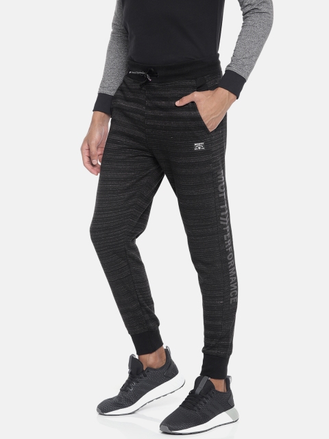 

Mufti Men Black Striped Slim-Fit Joggers
