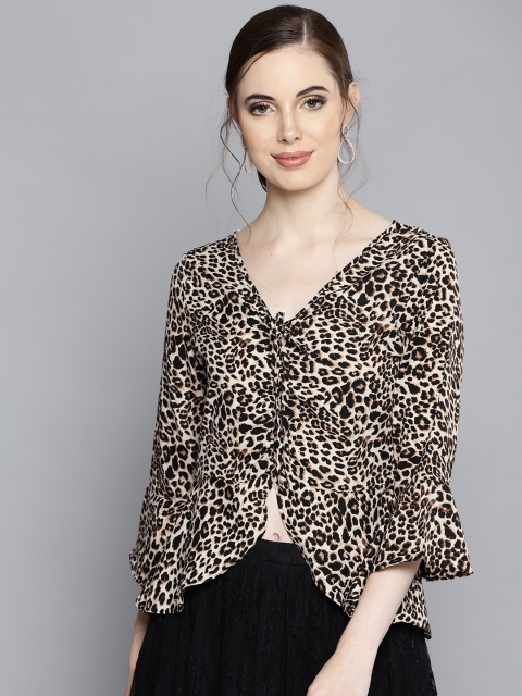 

Trend Arrest Women Beige Printed A-Line Top