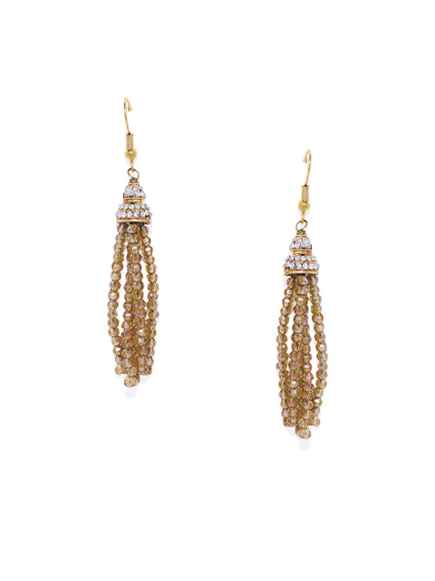 

Pipa Bella Brown & Gold-Toned Contemporary Drop Earrings