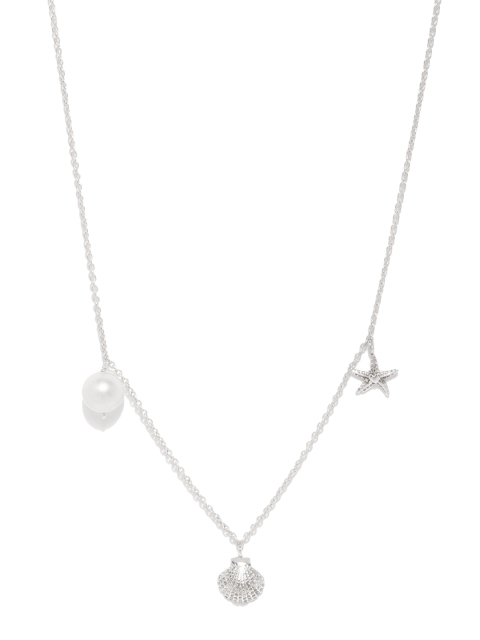 

Gehna Silver-Toned 925 Sterling Silver Aquatic Pearl Chain