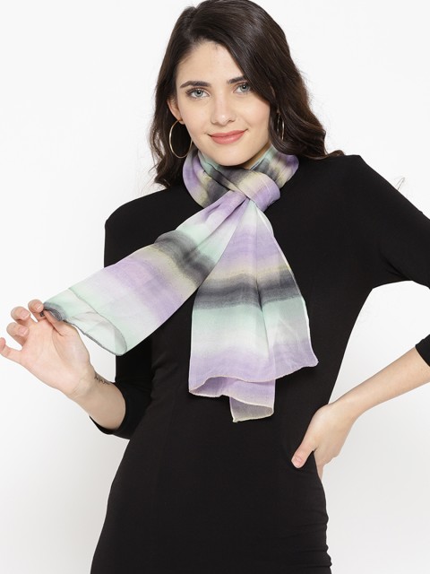 

Trend Arrest Purple & Green Striped Stole