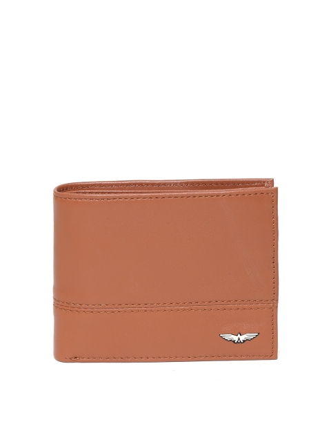 

Park Avenue Men Tan Brown Solid Leather Two Fold Wallet