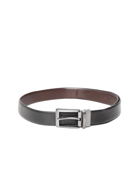 

Park Avenue Men Black & Brown Textured Leather Reversible Belt