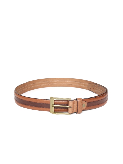 

Park Avenue Raymond Men Brown Leather Striped Belt