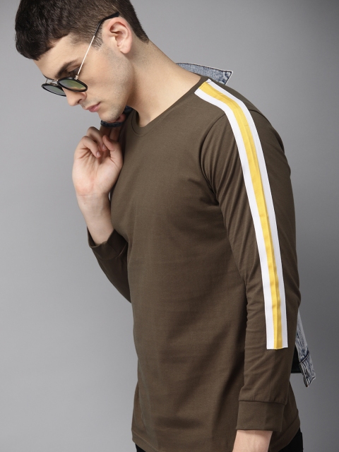 

Moda Rapido Men Brown Solid Round Neck T-shirt