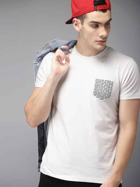 

Moda Rapido Men White Solid Round Neck T-shirt