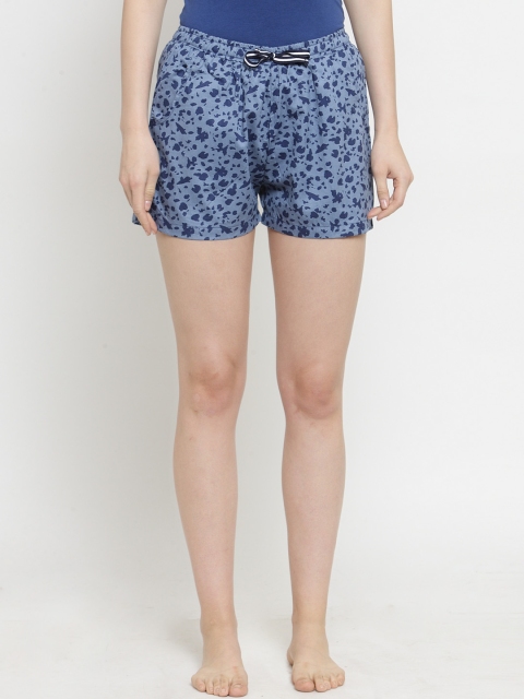 

Boston Club Women Blue Solid Lounge Shorts BC-short-03