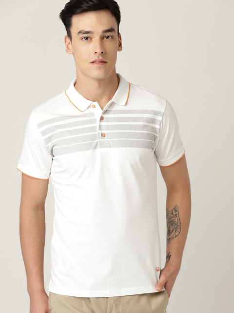 

United Colors of Benetton Men White Solid Polo Collar T-shirt