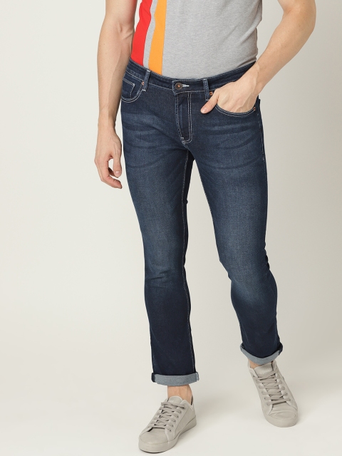 

United Colors of Benetton Men Navy Blue Skinny Fit Mid-Rise Clean Look Stretchable Jeans