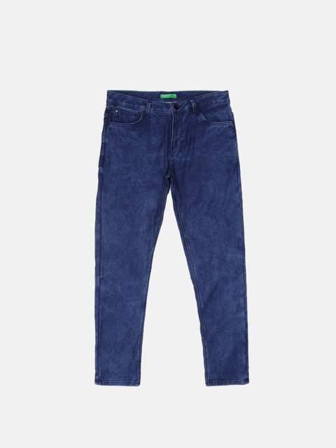 

United Colors of Benetton Men Blue Slim Tapered Fit Mid-Rise Clean Look Stretchable Jeans