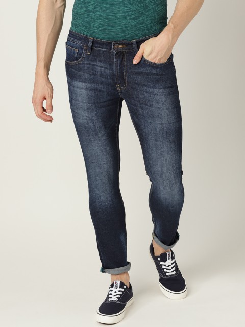 

United Colors of Benetton Men Navy Blue Skinny Fit Mid-Rise Clean Look Stretchable Jeans