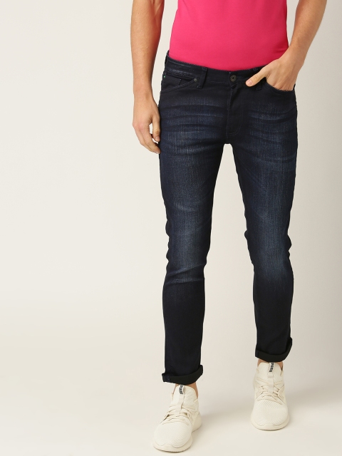 United Colors of Benetton Men Navy Blue Skinny Fit Mid-Rise Clean Look Stretchable Jeans