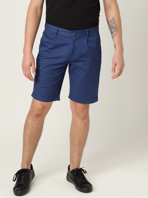 

United Colors of Benetton Men Navy Blue Solid Slim Fit Chino Shorts
