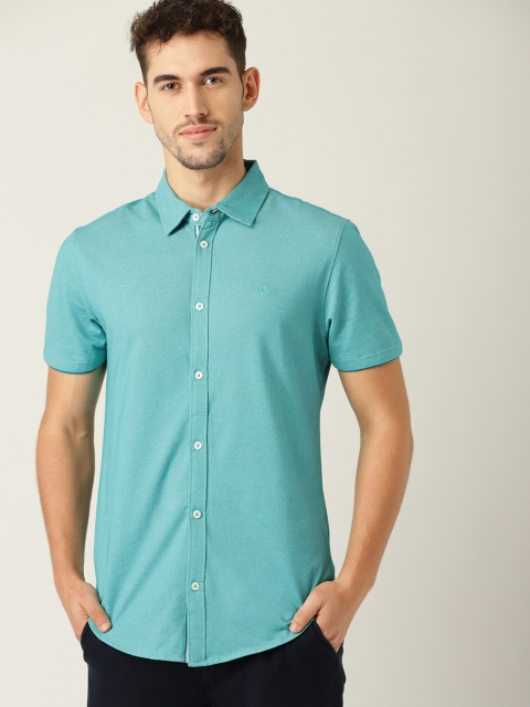 

United Colors of Benetton Men Green Slim Fit Solid Casual Shirt