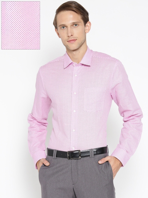 

Blackberrys Men Pink & Black Slim Fit Printed Semiformal Shirt