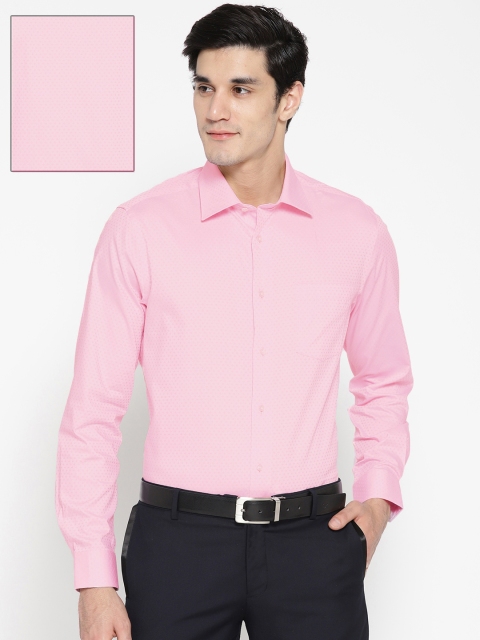 

Blackberrys Men Pink Slim Fit Self Design Formal Shirt