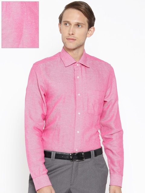 

Blackberrys Men Pink Regular Fit Self Design Formal Shirt