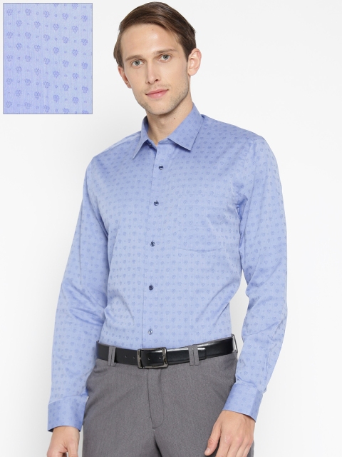 

Blackberrys Men Blue Slim Fit Self Design Semiformal Shirt