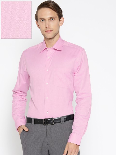 

Blackberrys Men Pink Slim Fit Self Design Formal Shirt