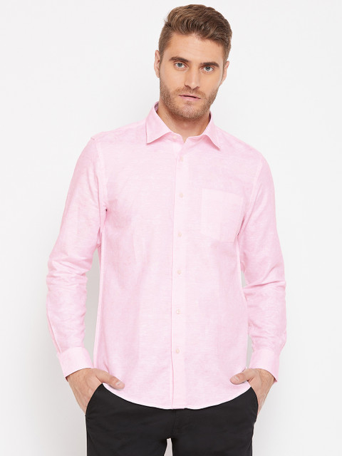 

Blackberrys Men Pink Slim Fit Self Design Casual Shirt