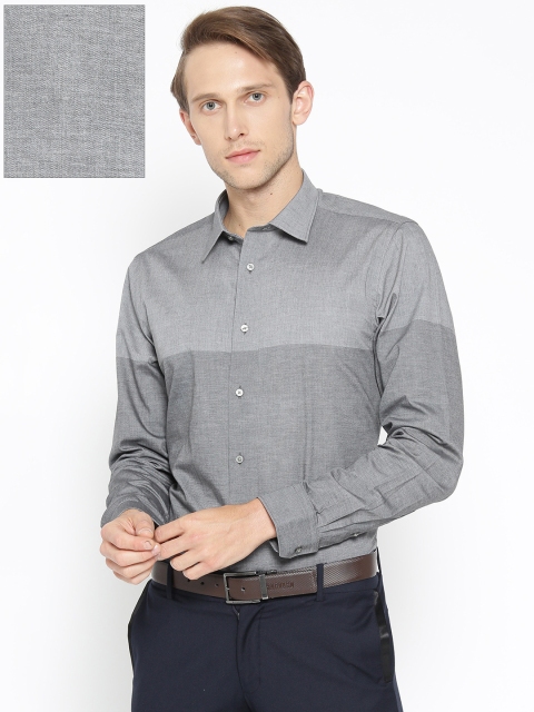 

Blackberrys Men Grey Slim Fit Colourblocked Formal Shirt