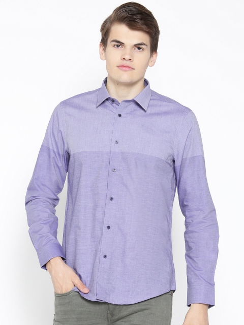 

Blackberrys Men Purple Slim Fit Colourblocked Smart Casual Shirt