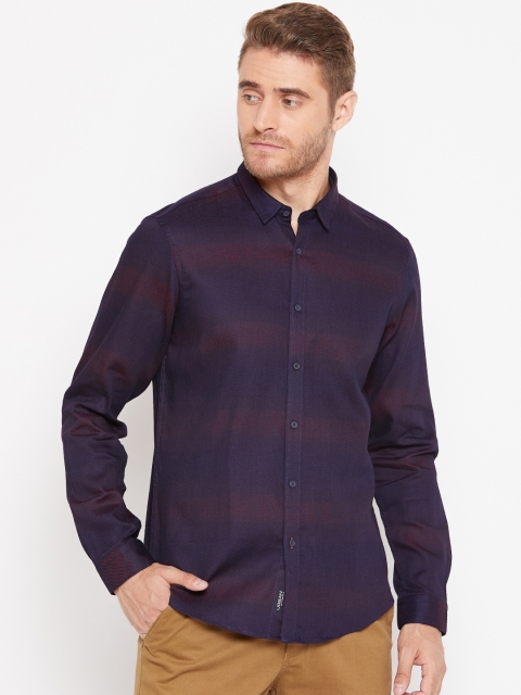 

Blackberrys Men Purple & Maroon Slim Fit Striped Casual Shirt