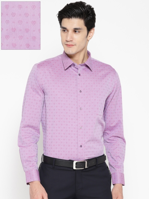 

Blackberrys Men Lavender Slim Fit Self Design Formal Shirt