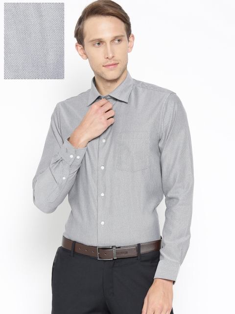 

Blackberrys Men Grey Slim Fit Self Design Formal Shirt