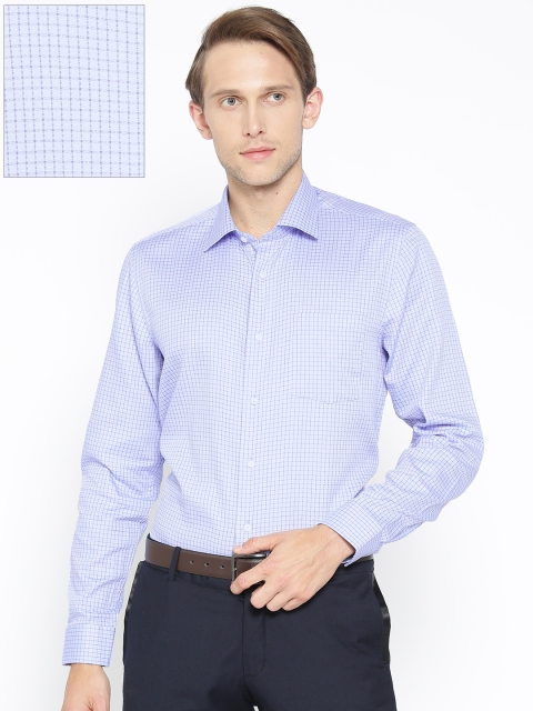 

Blackberrys Men Blue Smart Fit Checked Formal Shirt