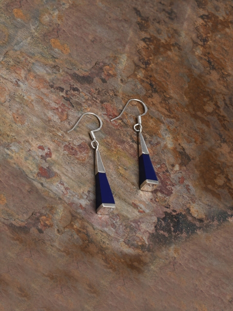 

Silverholic Blue Contemporary Drop Earrings, Silver