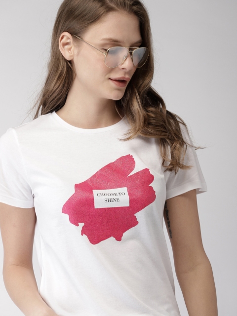 

Mast & Harbour Women White Printed T-shirt