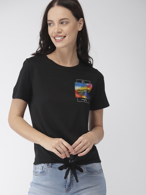 

Mast & Harbour Women Black Printed Top