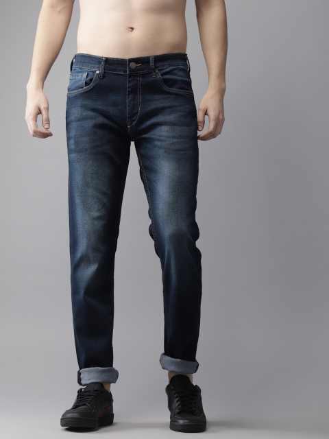 

HERE&NOW Men Blue Skinny Fit Mid-Rise Clean Look Stretchable Jeans