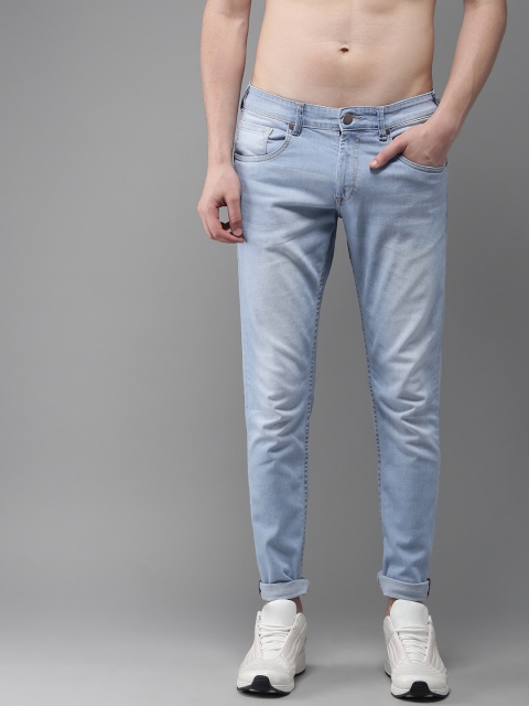 

HERE&NOW Men Blue Skinny Fit Mid-Rise Clean Look Stretchable Jeans