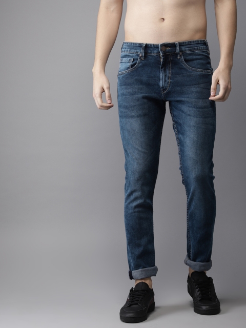 

HERE&NOW Men Blue Skinny Fit Mid-Rise Clean Look Stretchable Jeans