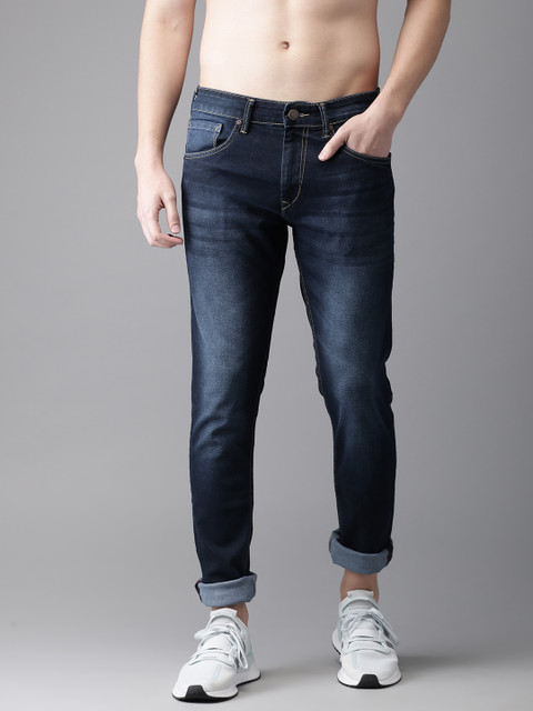 

HERE&NOW Men Blue Skinny Fit Mid-Rise Clean Look Stretchable Jeans