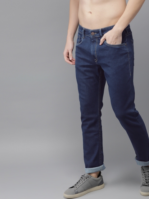 

HERE&NOW Men Blue Skinny Fit Mid-Rise Clean Look Stretchable Jeans