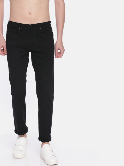 

HERE&NOW Men Black Slim Fit Mid-Rise Clean Look Stretchable Jeans