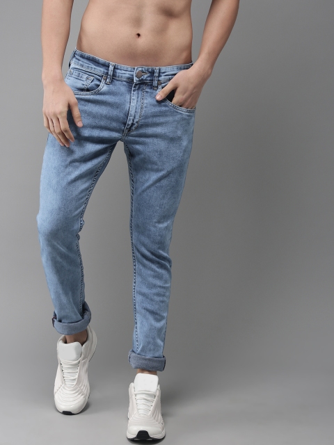 

HERE&NOW Men Blue Skinny Fit Mid-Rise Clean Look Stretchable Jeans