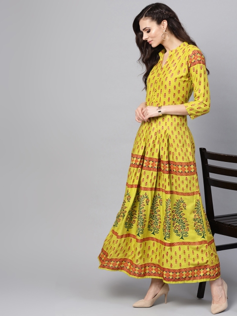 

SOJANYA Women Green & Maroon Printed Anarkali Kurta