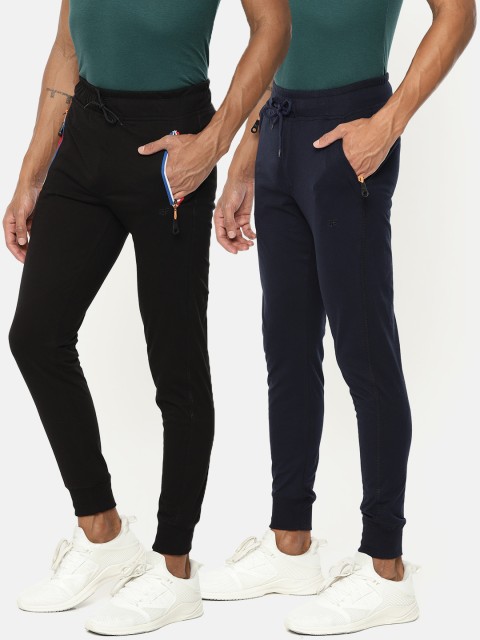 

Sports52 wear Men Pack Of 2 Solid Joggers, Navy blue