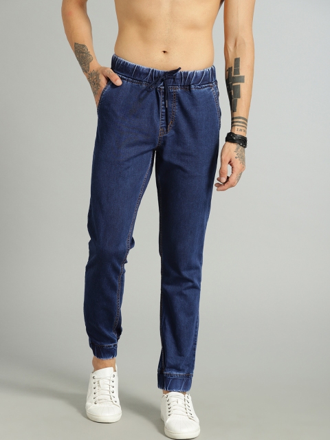 

Roadster Men Blue Jogger Slim Fit Mid-Rise Clean Look Stretchable Jeans, Navy blue