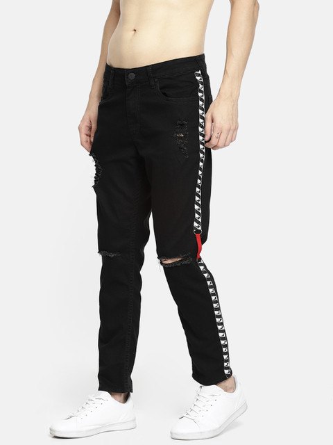 

Moda Rapido Men Black Slim Tapered Fit Mid-Rise Mildly Distressed Stretchable Jeans