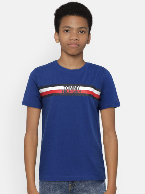 

Tommy Hilfiger Boys Blue Striped Round Neck T-shirt